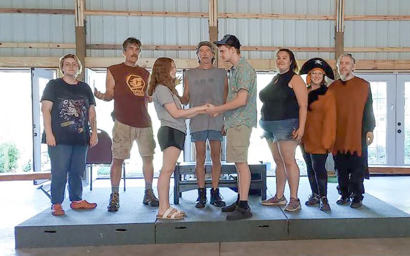 Gladwin Area Friends of the Theatre (GAFT) cast at rehearsal for The Fantasticks.