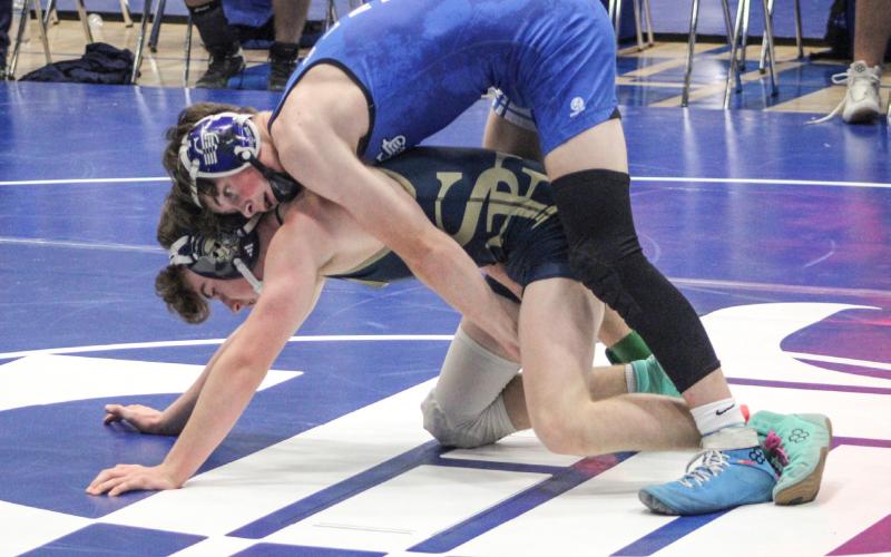 Gladwin’s Ethan Palmateer won his 100th career match last Wednesday and then took the championship at 120 Saturday at an individual tournament at Mio.
