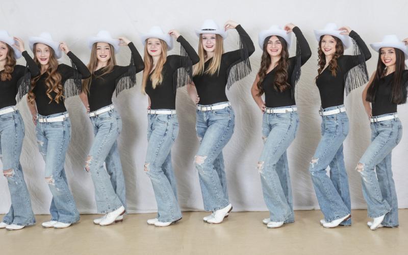 Clog team earned a platinum as well at 10th overall in a large category and also a judges award for their fancy footwork. Pictured left to right are: Rina Graveline, Brielle Graveline, Lily Hillier, Arabella MacInnes, Ava Mattice, Karah Dee, Zaidee LeVasseur, and Malaysia Coney.