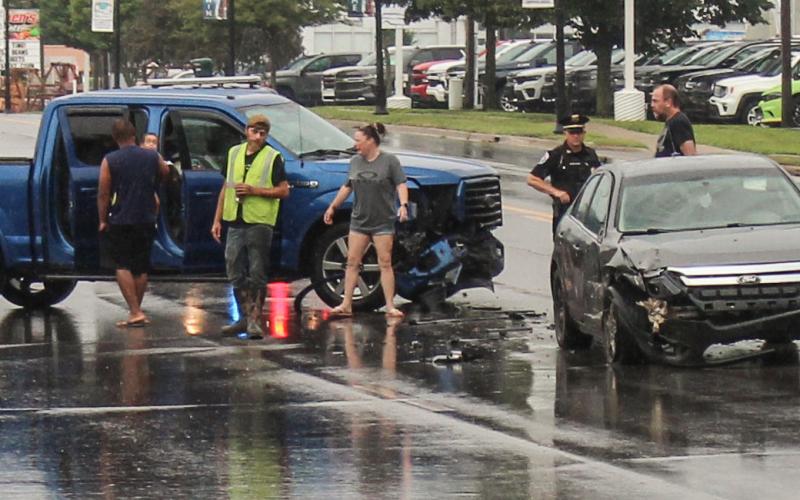 On August 15, at approximately 9 a.m. there was a two car accident at the intersection of Cedar Avenue and Cemetery Street. No information was available at time of print.