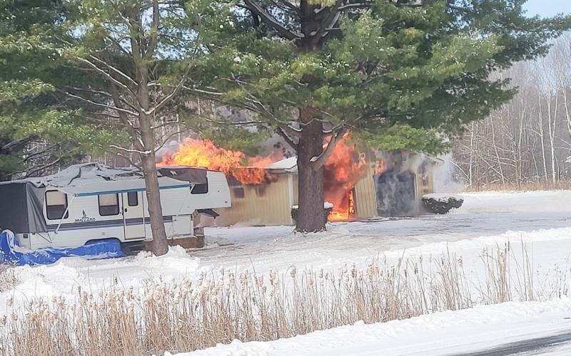 FIREFIGHTERS RESPOND TO BLAZE ON GROUT ROAD