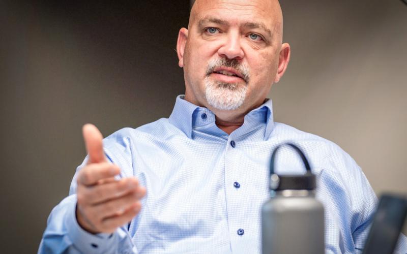 Michigan Association of School Boards’ executive director Donald P. Wotruba, speaking about his organization and their initiatives during an interview at their offices in Lansing, MI on Mon. Sept. 16, 2024.