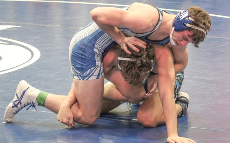 Gladwin’s MJ McDonald battled his way to the finals before winding up in second place at 150 at Saturday’s invitational at Mio.