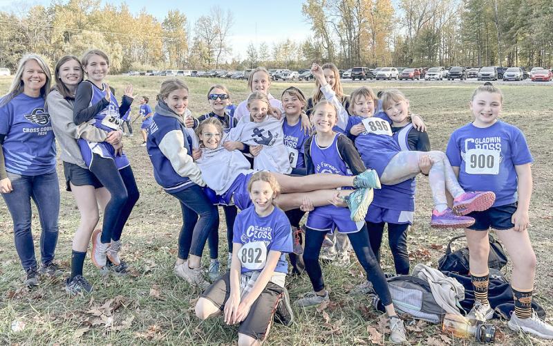 Gladwin Intermediate School (GIS) and Gladwin Junior High School (GJHS) Cross Country Girls teams.