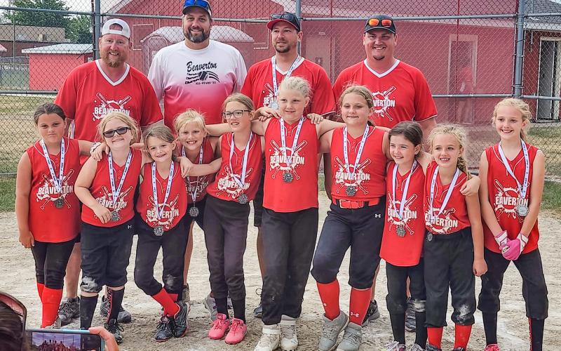 Beaverton 8U Girl’s took second place in the Beaverton Tournament this past weekend after losing to a very tough Bullock Creek team. The girls played their best and we are very proud. Pictured in back row, left to right, coaches: Jason Anderson, Adam Dillon, Lance Tenwalde, and Mike Silvers. Front row, left to right: Brynlee McDonald, Brynlee Anderson, Tabatha Wheeler, McKinley Silvers, Nevaeh Lewis, Liberty Dillon, Brezlyn Tabaszewski, Amelia Griffin, Reggie Lang, and Addy Tenwalde.