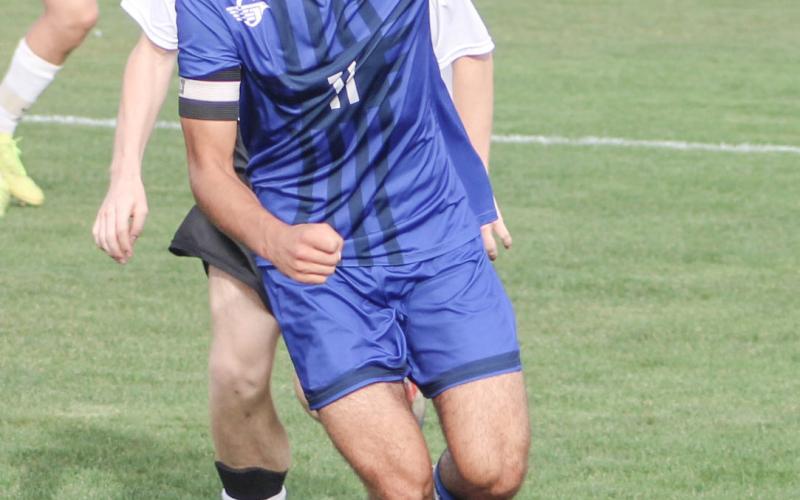 Gladwin’s Drew von Matt bears in on goal during last Monday’s 2-1 victory over visiting Bullock Creek.
