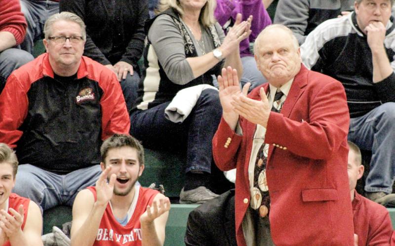 Pictured is Beaverton coach Roy Johnston leading the team in 2017.