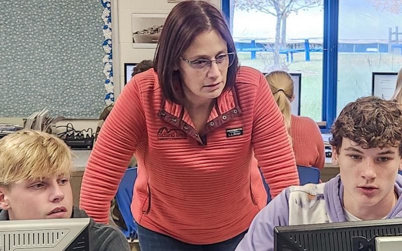 Pictured is Heather Crowl, Scholarship Coordinator for the Midland Area Community Foundation, during a recent trip to educate Gladwin High School students on the scholarship application process.