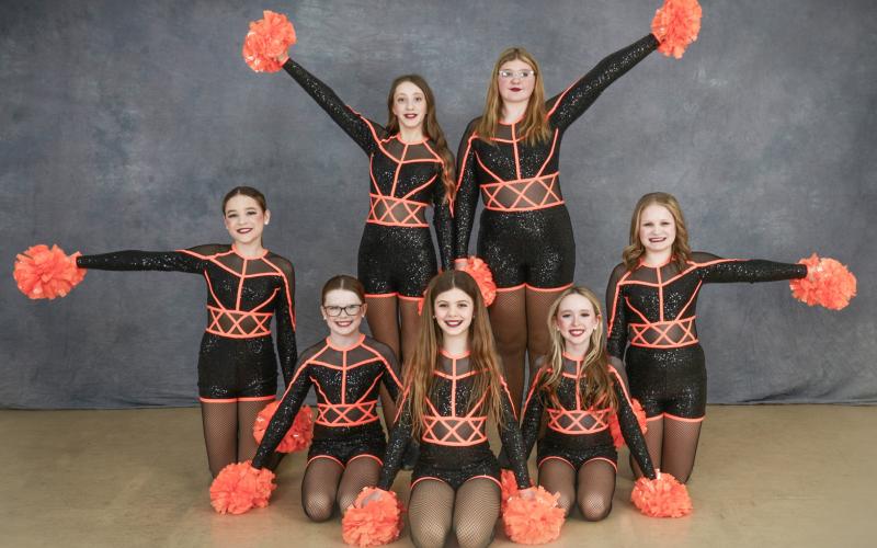 Junior Pom received a diamond, first overall, and most entertaining out of 83 dances! The team earned a special invitation to Encore’s Grand Finals competition. Dancers pictured left to right, back row: Brielle Graveline, Paitynn Fishel, Bottom row: Lily Hillier, Jasmine Muma, Brynley Brubaker, Evelyn Harrison, Braelyn Farling. Missing from photo is Juliana Ritchie.