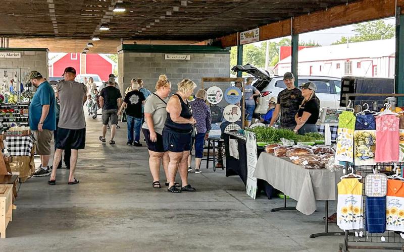 The Gladwin Farmer’s Market, located on North State Street, is open every Saturday, from 9 a.m. to 1 p.m., until October 14. The Farmer’s Market offers a variety of items like wooden furniture, blankets, maple syrup, and fresh herbs. Pictured is the market on June 24.