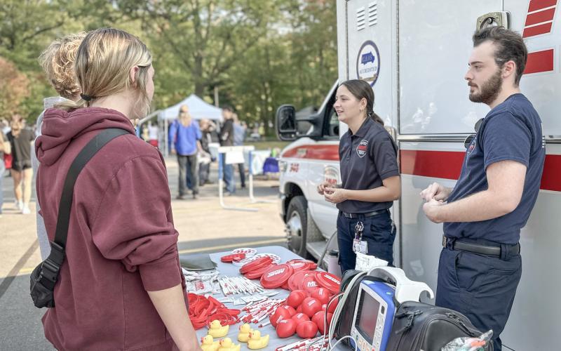 During the event, a diverse group of businesses, colleges, and agencies, including Emergency Medical Services, connected with students to discuss potential career opportunities.