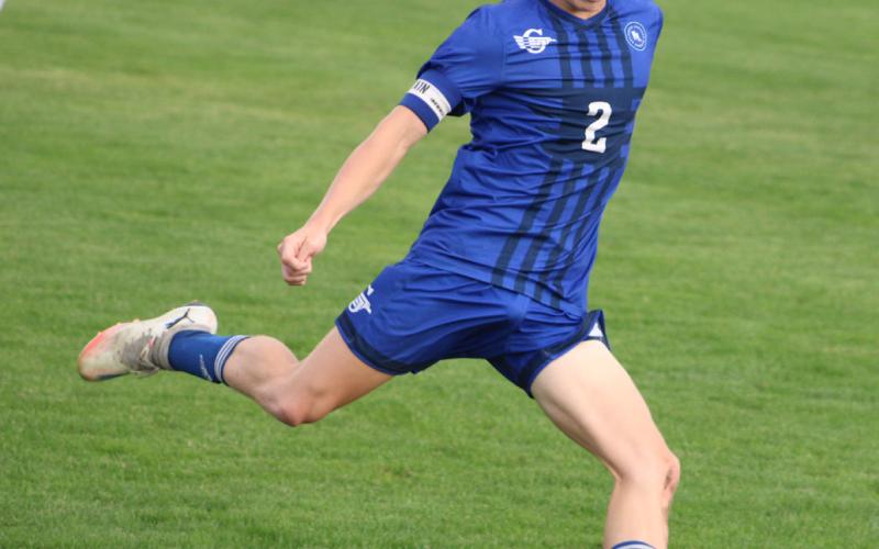 Brady Demory scored the only goal in Gladwin’s victory over Pinconning in the regular season finale last week.