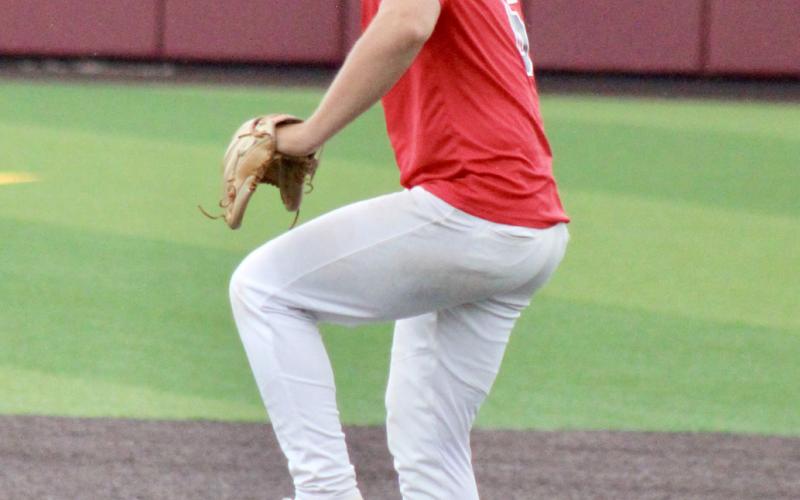 Lightning Post 171 pitcher Barrett Williams delivers during the Iron-Duke Tournament last weekend in Mount Pleasant.