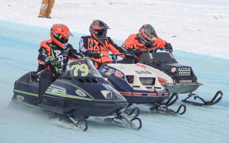 Vintage snowmobiles take to the blue ice Jan. 17