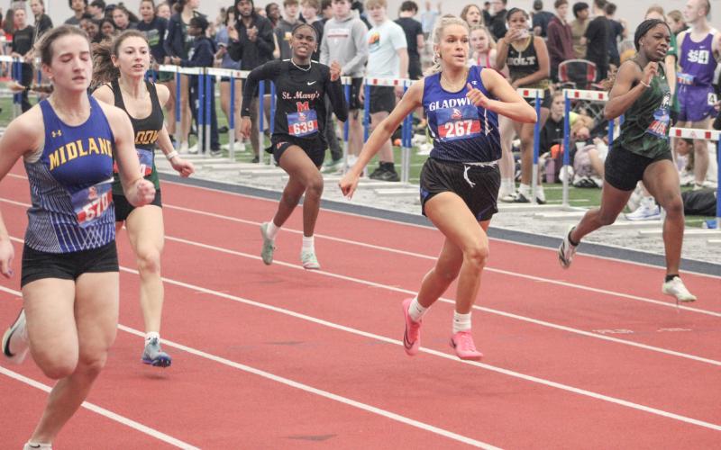 Gladwin’s Breanna Campbell sprinted to top 10 finishes in the 60 and 200 meters at a season-opening indoor meet last Wednesday at Saginaw Valley State University.