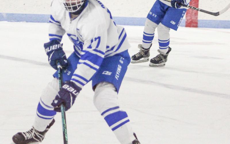 Braeden Guzman had an assist and then recorded a natural hat trick Saturday at Big Rapids, but Gladwin came up short in a 5-4 loss.