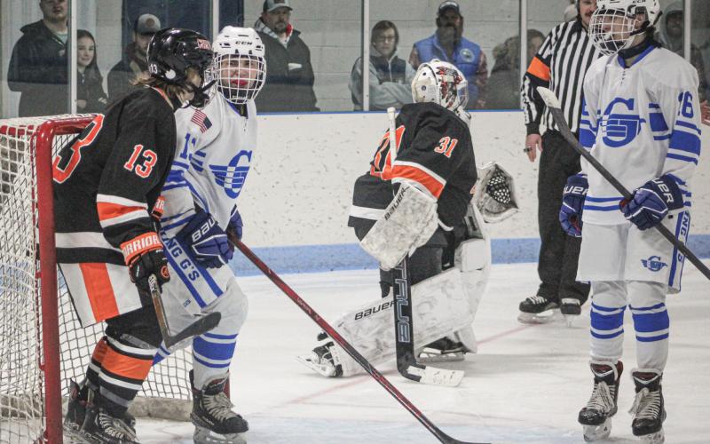The puck stayed out, but two players wound up in the net for a chat during the Gladwin hockey team’s, uh, eventful 9-5 victory over visiting Cheboygan Friday night.