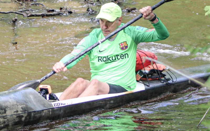 Robert Michalec, of Escanaba, is a veteran of river races statewide. He was the first solo paddler to finish and gave glowing reviews of the inaugural Gladwin County River Race of Two Cities Saturday.