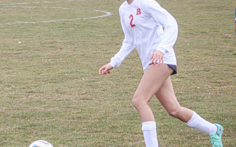 Beaverton’s Emily Skotynsky closes in on the ball during a game last season. Skotynsky is a member of a strong sophomore class that will return to the lineup for the Beavers this spring.