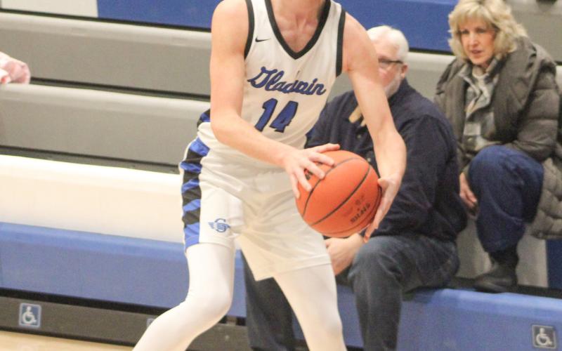 Peyton Koshorek had nine points and six rebounds in Gladwin’s 78-35 victory over visiting St. Louis last week, part of a 12-game win streak for the Flying G’s.