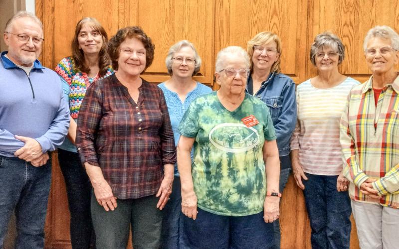 Pictured is the 2024 board, all of whom serve to bring more art opportunities to Gladwin County. Front row, pictured left to right: Andy Gray, President; Carol Fink, Director; Mary Markum, Secretary and Judy De Bolt, Director. Sheila S. Auer, Director, is not pictured. In the second row, left to right are: Rebecca Spohn, V. P.; Cora Hartman, Director; Jan Berg-Rezmer, Treasurer; and Dorothy Kolhoff, Director.