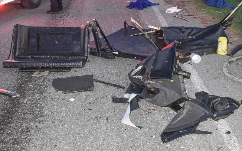 Car versus buggy accident on Bard Road