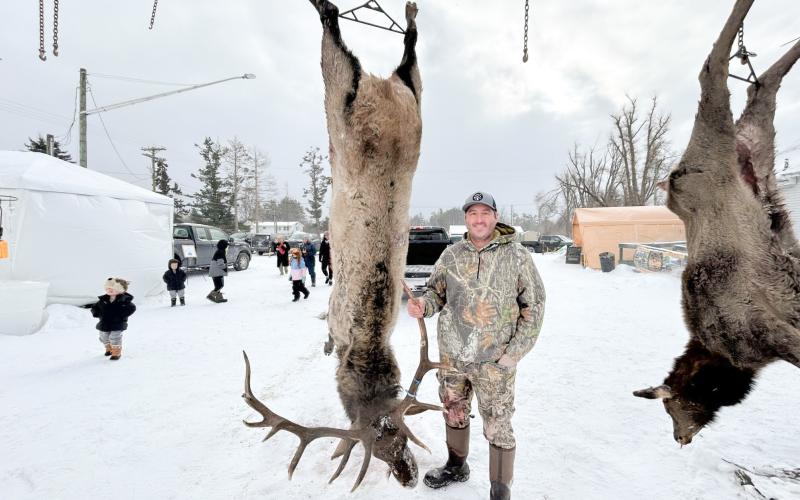 Brent Henige of New Lothrop shot this-559 pound bull on Dec. 13, 2025. DEPARTMENT OF NATURAL RESOURCES