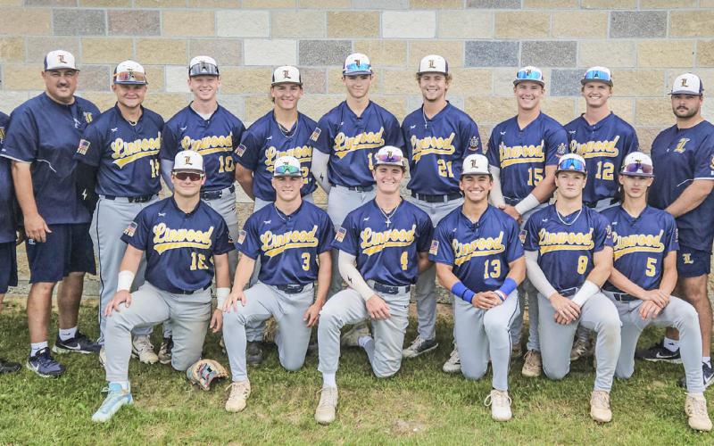 Linwood Post 239 final 2025 season record is 20-11-1. Pictured are team members in front row: Colton Klein, Dane Alexander, Jack Berthiaume, Mikey DeLuca, Westyn Bryant, Robby Mularz. Back row: Coach Terry Brokoff, Coach Scott Brokoff, Mason Meier. Bryce Neitzel, Kaden Gerzseny, Nate Foret, Caleb Emans, Connor Ritchie, Nick Naylor, Coach Hunter Merillat, Coach Josh Higgins. Missing are:Trey Flood, Blake Sian, Brayden Simmon, Kole Wilson; coaches: Mark Novak and Justin Davis.