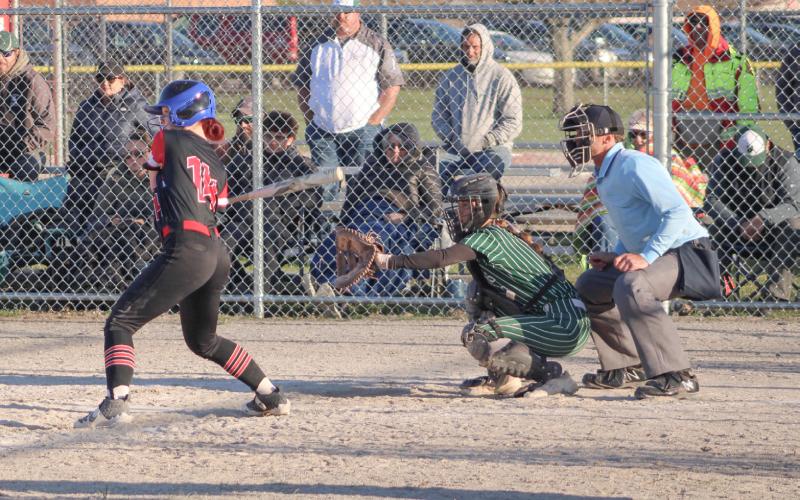 Beaverton’s Emily McCann takes a cut at the plate during a recent game. The Beavers won three games in a row last week.