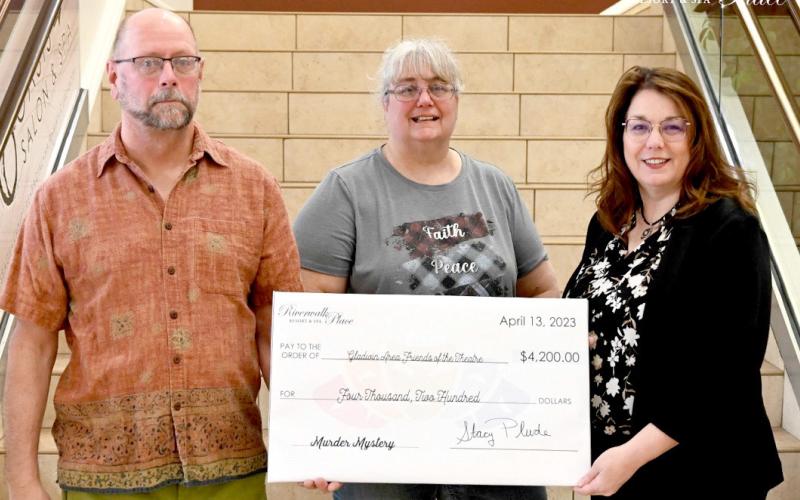 Pictured left to right: Alan Hawley, GAFT; Yvette Keast, GAFT; and Stacy Plude, Riverwalk Place Operations Director.