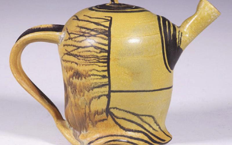 Would you put a teapot like this on a display shelf or on the table? Many modern studio ceramics could go either way. THOMASTON PLACE AUCTION GALLERIES