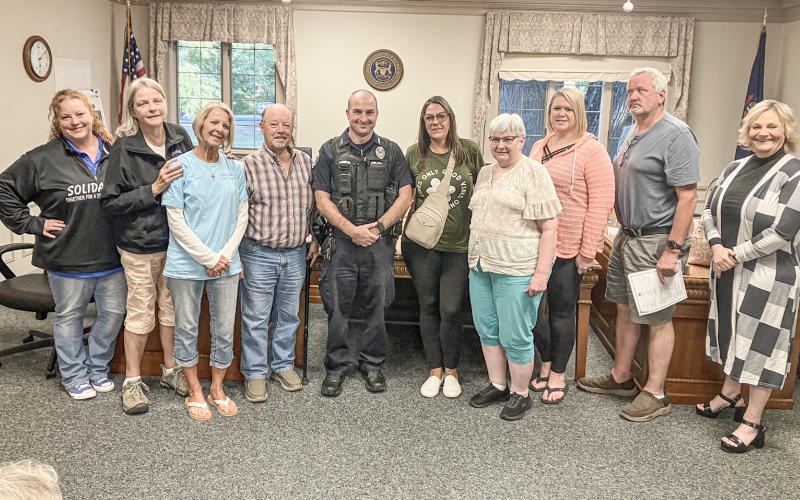 Kyle Binger (fifth from left) was confirmed as Gladwin’s new Chief of Police at the Regular Meeting of the City Council last Tuesday.
