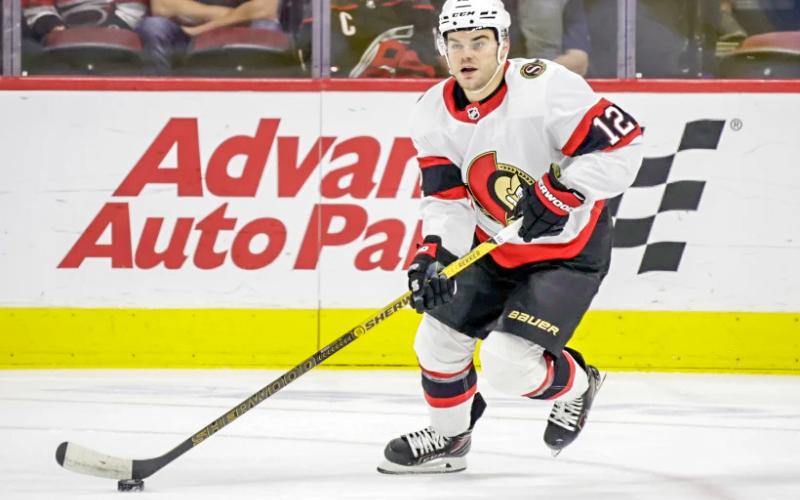 The Detroit Red Wings acquired Michigan native Alex DeBrincat from the Ottawa Senators on Sunday, July 9, 2023, in exchange for two players and draft picks. (AP PHOTO/CHRIS SEWARD, FILE)