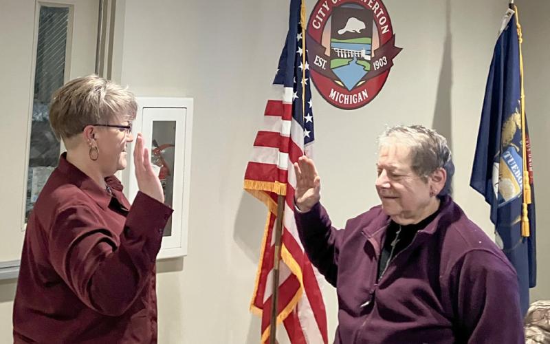 City Manager Shannon Sirpilla swore in Christine Gerace, who was re-elected to her position.