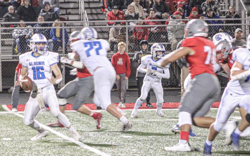 Gladwin quarterback Colton Pfenninger felt the heat every time he dropped back to pass during Friday night’s loss to undefeated Frankenmuth.