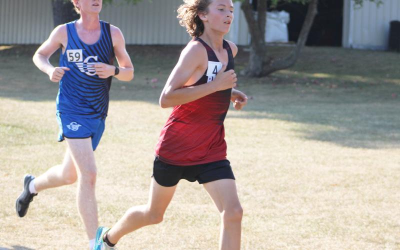 Beaverton’s Silas Finney and Gladwin’s Aiden Harrison compete at a Jack Pine Conference jamboree. The Beavers were second at two invitationals last week and the Flying G’s fourth at Mount Pleasant.
