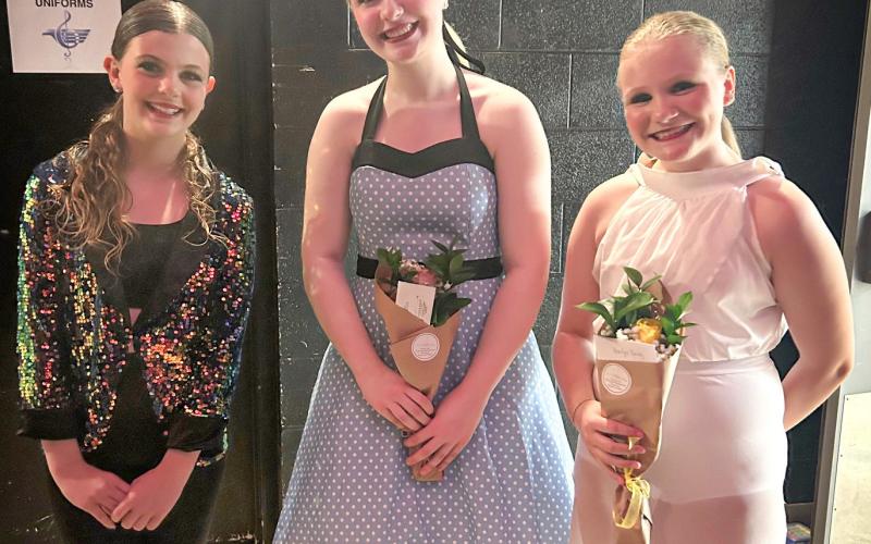 Dancers who received the Kristina Garafalo Memorial scholarship are: Brynley Brubaker, Ava Mattice and Braelyn Farling.