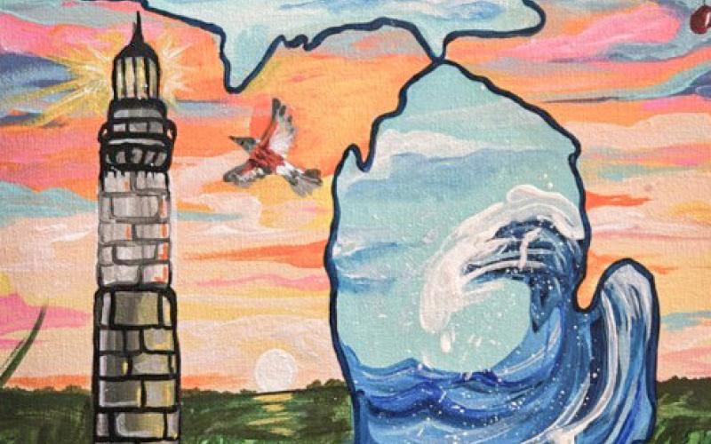 Winner of the 2024 State Of The State Art Contest, Vivian Kern of Bay City Central High School, 11th Grade.