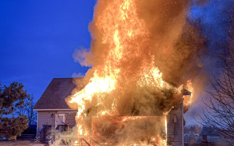 A fire destroyed a home in Butman Township on March 13. Butman Township Fire Department was assisted by Gladwin Rural Urban Fire Department, Clement Township Fire &amp;amp; Rescue, and Secord Township Fire &amp;amp; Rescue. The fire started in the garage and is under investigation with no foul play suspected.