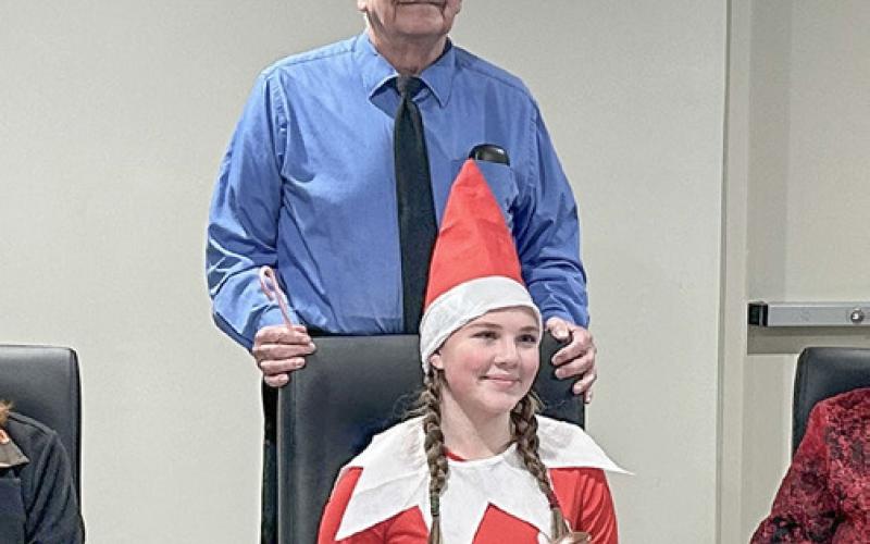 Ali the Elf attending the most recent Beaverton City Council meeting.