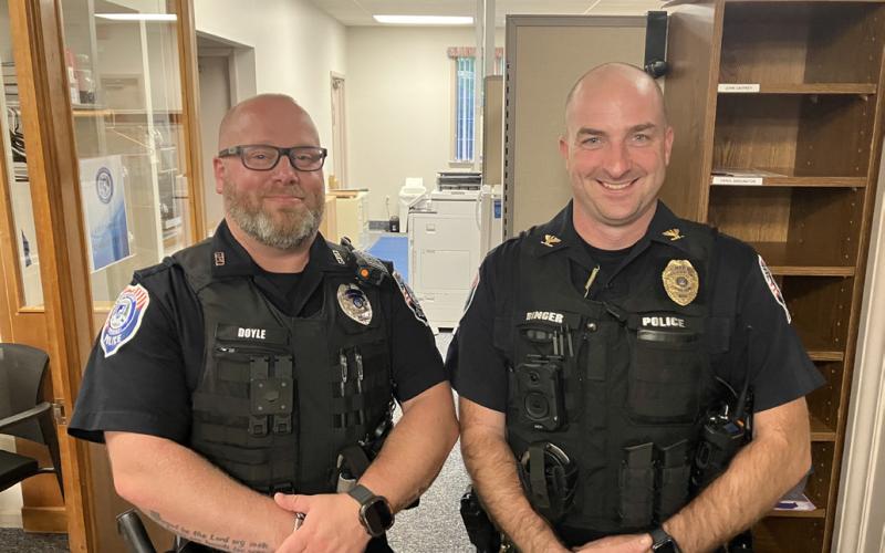 Pictured left to right is new school resource officer Bob Doyle and Chief of Gladwin City Police Kyle Binger.