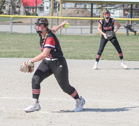 Beaverton’s Brooke Remer pitched the Beavers to two victories in a doubleheader sweep of visiting Blanchard Montabella last Wednesday.