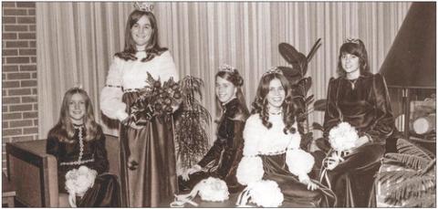 This photo recalls Gladwin’s homecoming 51 years ago – which makes it pre-history to the majority of locals today, but just a few blinks of the eyes of many of us who are a little more advanced in age. I, for example, remember the class of 1972 not as a student, but as a teacher. Gladwin Homecoming queen 1972, Miss Peggy Parker and her court consisting of Roxanne Quarna, freshman; Diane Chesney, sophomore; Terri Klamer, junior; and Mary Flynn, senior.
