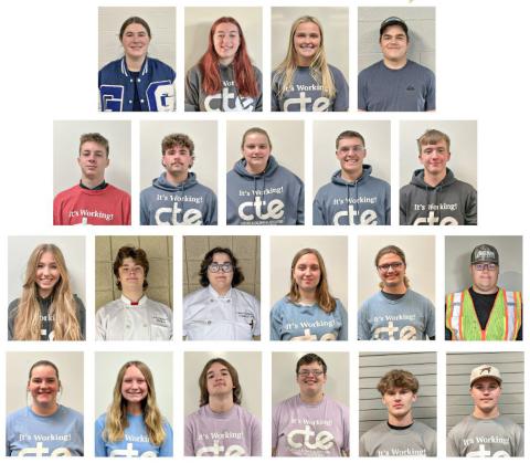 Pictured in row 1: Savanna Bissonnette, Lillie Graham, Madison Jones and Jacob Cuddie; row 2: Conan Weeks, Tristan Youngblood, Hannah Kimball, Colton Ptenninger and Casey Brand; row 3: Tommie Murrell, Robert Hunt, Anastasia Caster, Lana Dickerson, Austin Marshall and Dominic Craig; and row 4: Sophie Lubs, Jaya Holder, Nolan Underhill, Calvin Scoby, Peyton Gallo and Gavin Bruner