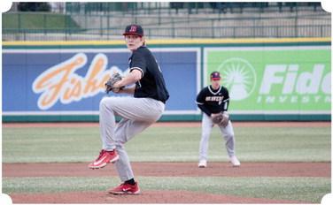 Beaverton’s Al Pahl delivers the game’s opening pitch.