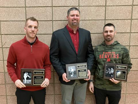Pictured from left to right: Hall of Fame Inductees Ryan Longstreth, Peter Maxwell, and Jake Oard.