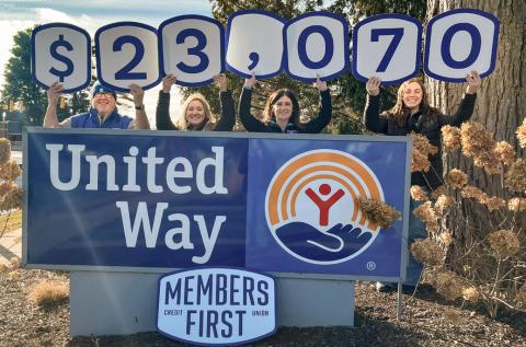 Members First Credit Union donates $23K to local United Way for team donation match