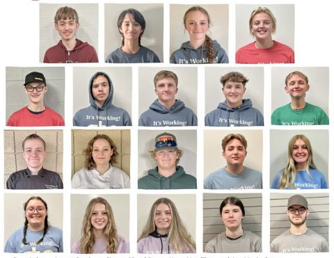 Pictured in first row, left to right: Logan Corrigan, Cienna “Cam” Bates, Hope Van Tiem and AnnMarie: second row: Nicholas McClain, Ethan Morford, Adin Drake, Matthew Mast and Gabriel Lewis; third row: Malcolm Crawford, Emma Churchfield, Dawson Aldrich, Ashton Kiger and Madison McClenathen; and fourth row: Destiny Breece, Braylin Orton, Kaitlyn Willetts, Chloe Roper and Joe Gendregske.