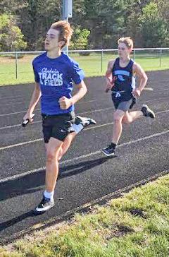 Keaton Mausolf in the 4x400 meter relay team. Keaton was also the best hurdler on the team all season.