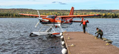 A seaplane lands on Isle Royale, the country’s fifth least-visited national park. JIM PEACO, NATIONAL PARK SERVICE